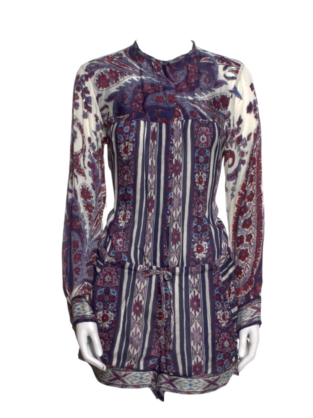 Isabel Marant Étoile Tayler Paisley Romper Jumpsuit Silk Boho Print Size 1 S